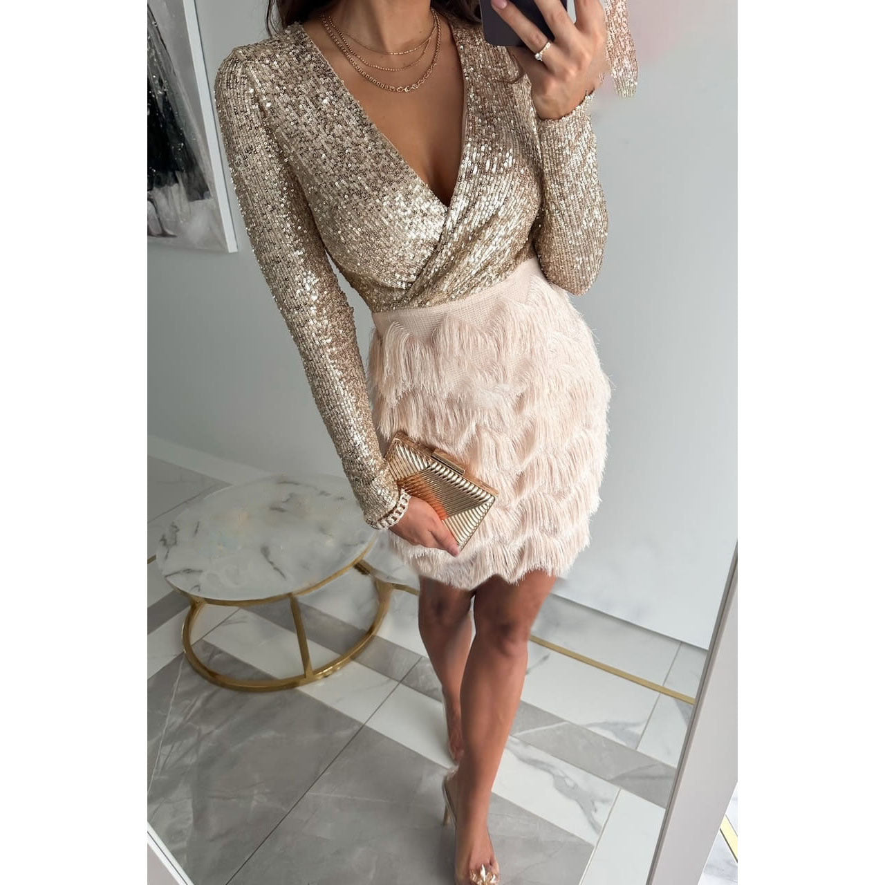 Olivia | Elegante Jurk met franjes