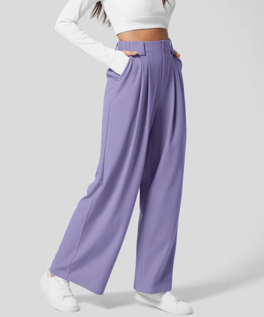 Dewi | Elegante Elastische Broek met Hoge Taille
