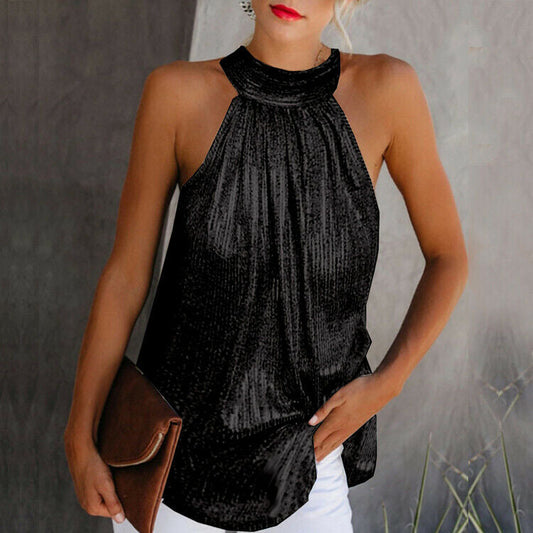 Adelyn | Glitter Halter Top