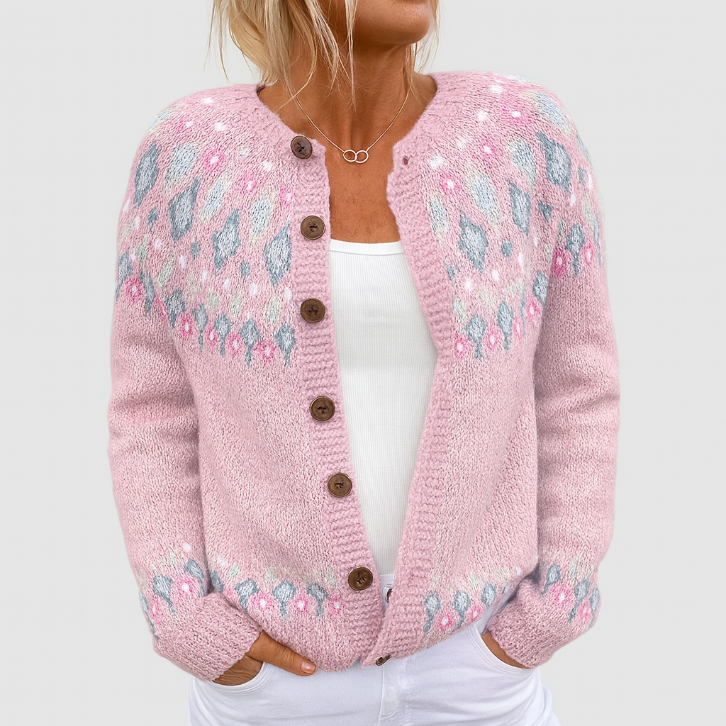 Elva™ | Losgebreide Vest met Patroon