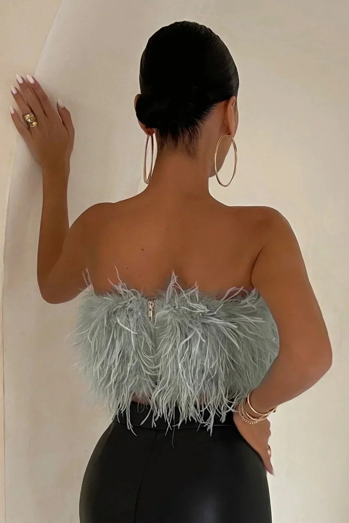 Genevieve | Feather Crop Top