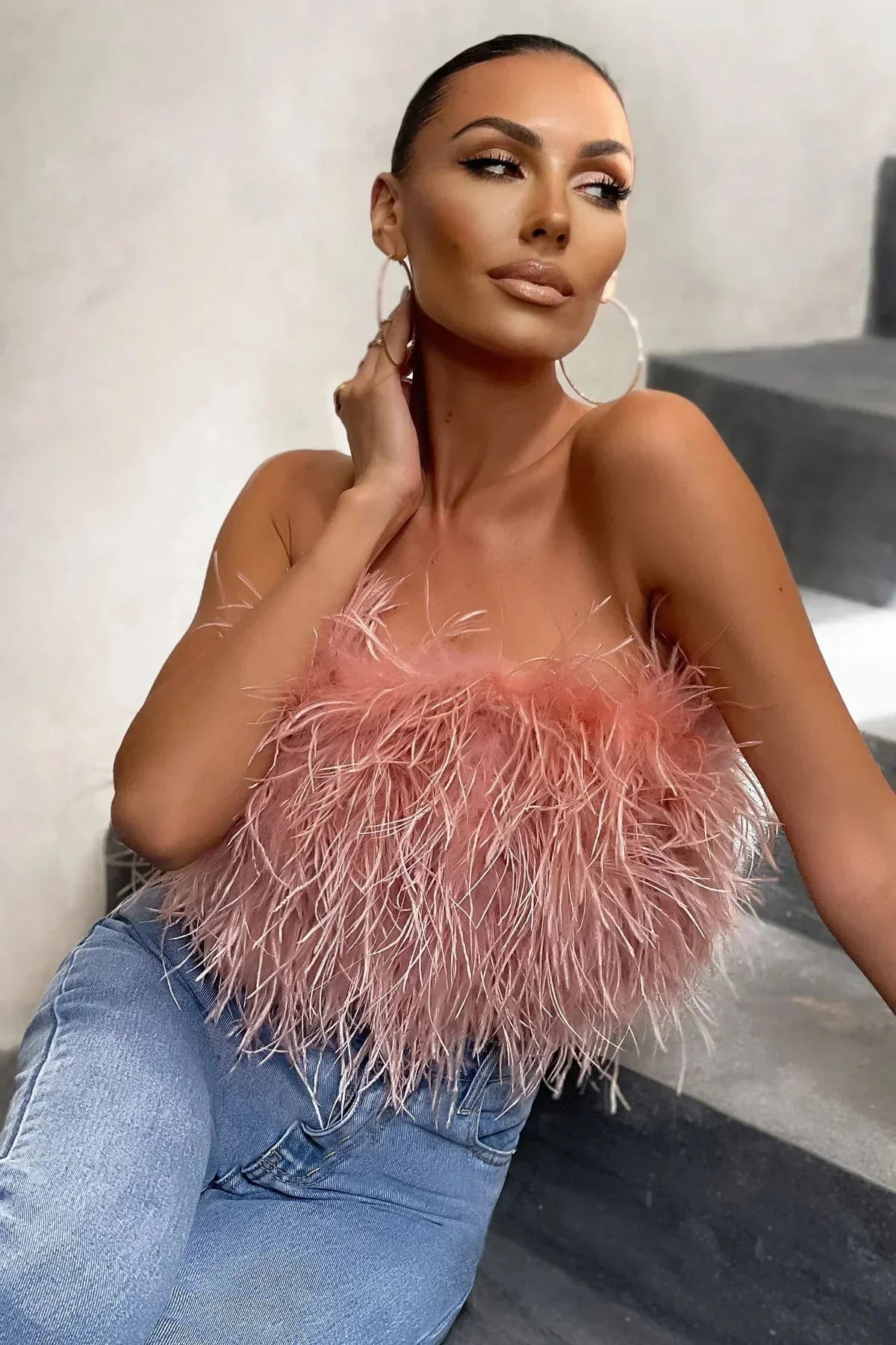 Genevieve | Feather Crop Top