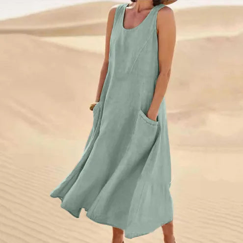 elegante linnen jurk