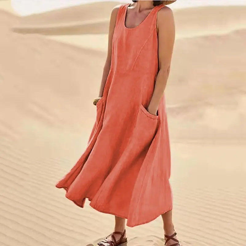 elegante linnen jurk