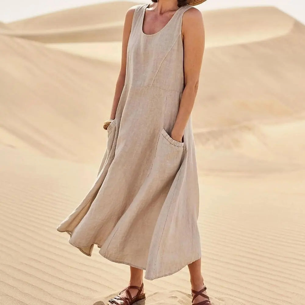 elegante linnen jurk