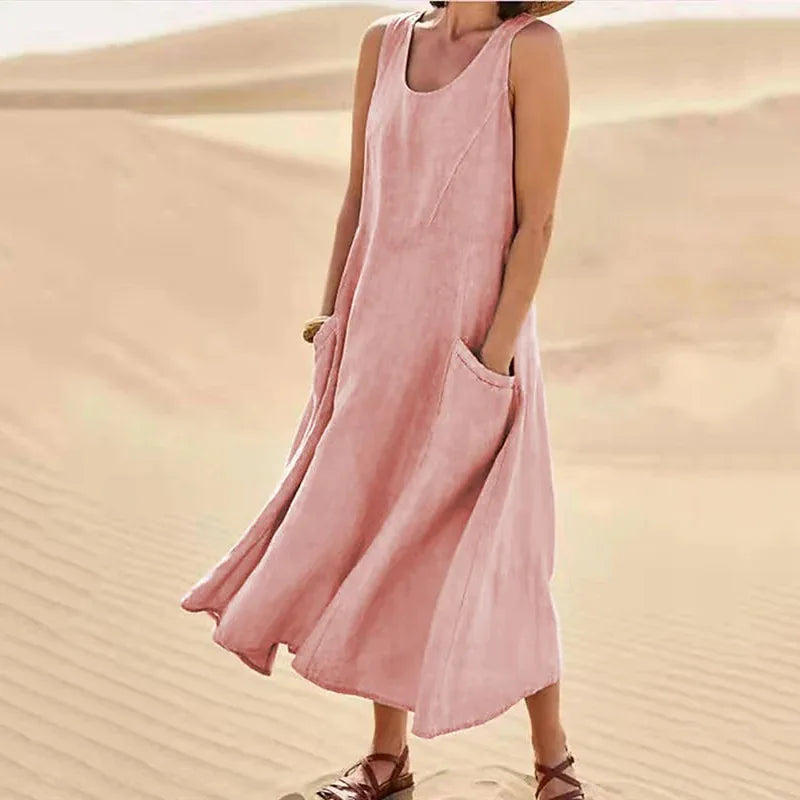 elegante linnen jurk