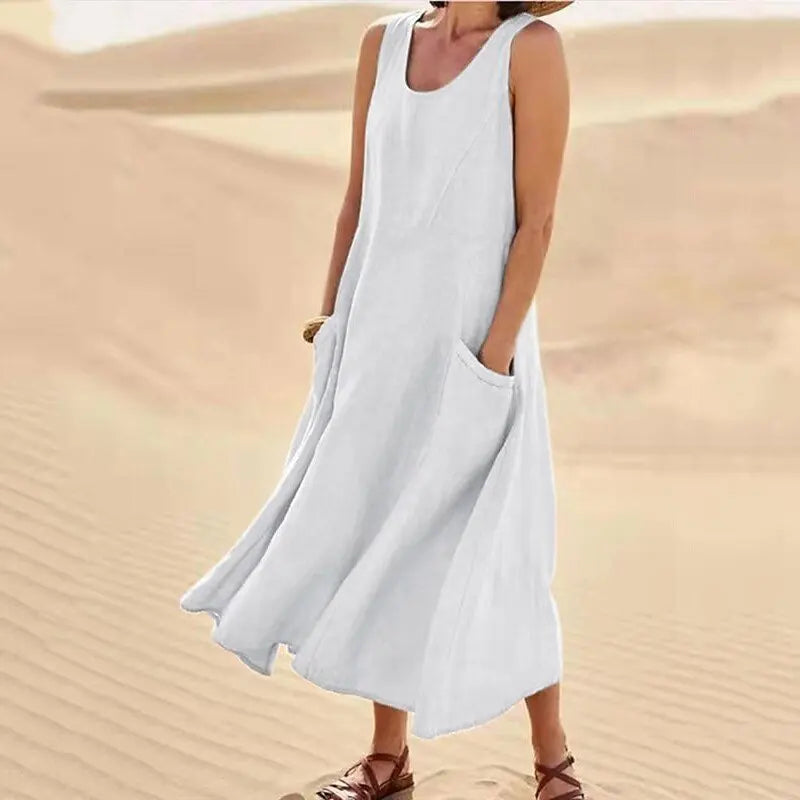 elegante linnen jurk