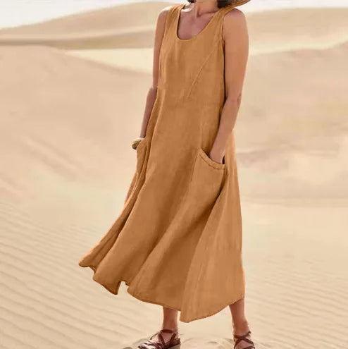 elegante linnen jurk