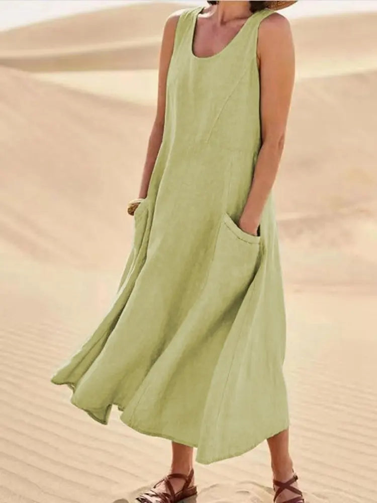 elegante linnen jurk