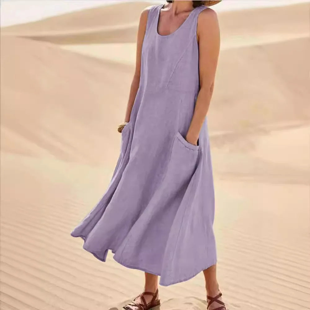 elegante linnen jurk