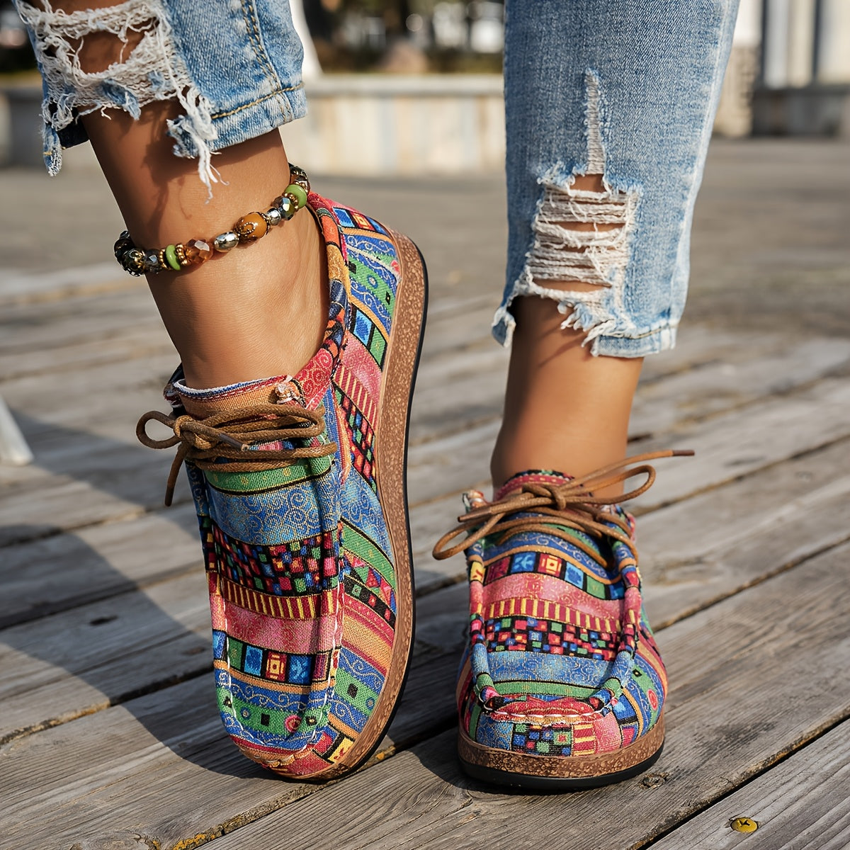 Sophie™ | Kleurrijke Retro Damesschoenen