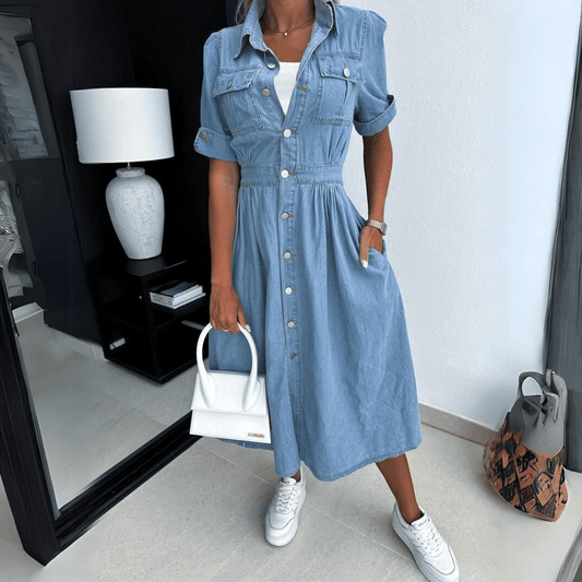 Ashley | Duurzame Denim Jurk met Tijdloze Pasvorm
