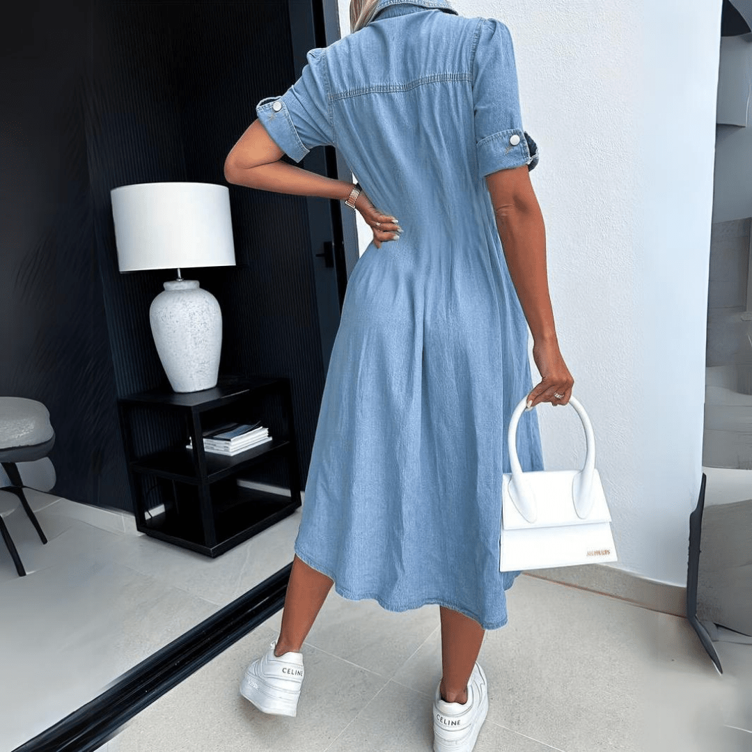 Ashley | Duurzame Denim Jurk met Tijdloze Pasvorm
