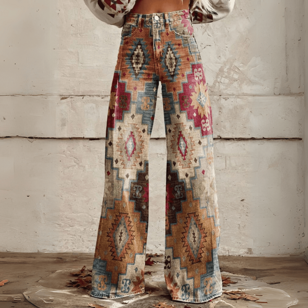 Angelina | Boho Vintage Flared Jeans